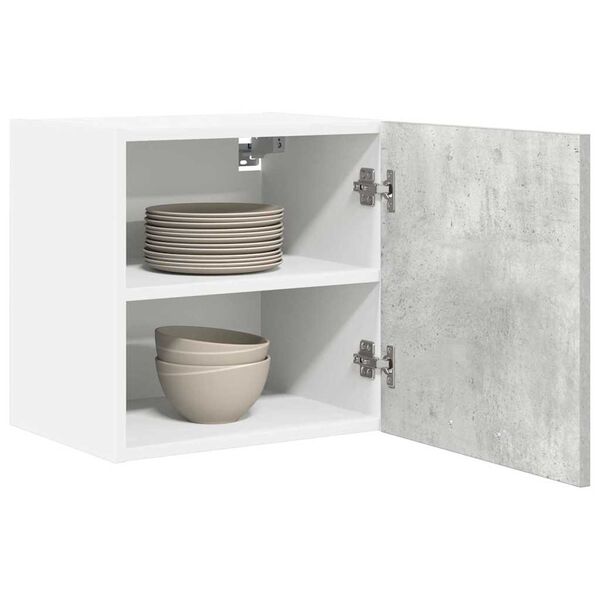 vidaXL H&auml;ngeschrank mit T&uuml;r 2 pcs Betongrau und Wei&szlig; 40 x 31 x 40 cm