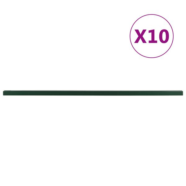 vidaXL Zaunpfosten 10 Stk. Gr&uuml;n 240 cm Stahl