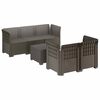 vidaXL 5-Sitzer Gartensofa Rattan-Look PP Hellgrau