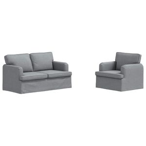 vidaXL Sofa Set 2 stk. Hellgrau Stoff