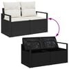 vidaXL Garten-Sofa-Set mit Kissen mit Speicher 8 pcs Schwarz und Creme