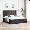 vidaXL Ottoman-Bett mit Matratzen Dunkelbraun 200x200 cm Stoff