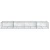 vidaXL Gabione mit Deckel 400x100x50 cm Verzinktes Eisen