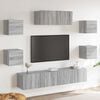 vidaXL 7-tlg. TV-Schrank-Set Grau Sonoma Holzwerkstoff