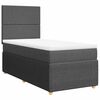 vidaXL Boxspringbett mit Matratze Dunkelgrau 80x200 cm Stoff
