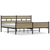 vidaXL Metallbett ohne Matratze Sonoma-Eiche 200x200 cm