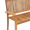vidaXL Stapelbare Gartenbank mit Auflage 128,5 cm Massivholz Teak