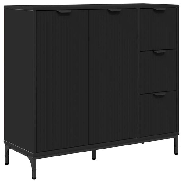 vidaXL Sideboard Schwarz 89,5 x 33 x 82 cm Holzwerkstoff