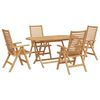 vidaXL Garten Essgruppe 5 pcs Braun Massivholz Teak