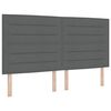 vidaXL LED Kopfteil mit LED-Lichtleisten Dunkelgrau 180 cm Stoff