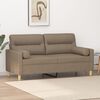 vidaXL 2-Sitzer-Sofa mit Kissen Taupe 140 cm Stoff