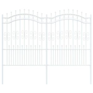 vidaXL Gartenzaun Wei&szlig; 240 x 202,5 cm Pulverbeschichteter Stahl