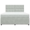 vidaXL Boxspringbett mit Matratze Hellgrau 180x200 cm Samt