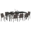 vidaXL Garten Essgruppe 9 pcs Braun Poly Rattan