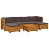 vidaXL Outdoor-Sofagarnitur mit Kissen 7 St&uuml;ck Braun Massivholz Akazie
