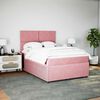 vidaXL Boxspringbett mit Matratze Rosa 140x190 cm Samt
