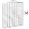 vidaXL Gabionen mit Hochbogen 14Stk. 200x50x220/240cm Verzinktes Eisen