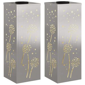 vidaXL Solar LED Weg Licht 2 stk. Warmes Wei&szlig; 18 x 18 x 50 cm