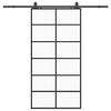 vidaXL Schiebet&uuml;r mit Beschlag Schwarz 102x205 cm ESG-Glas