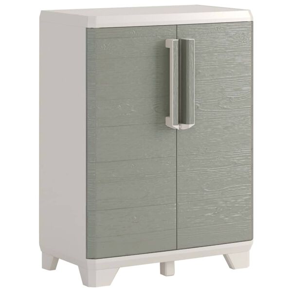 Keter Gartenschrank Wood Grain Niedrig Creme und Taupe 97 cm