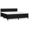 vidaXL Boxspringbett mit Matratze Schwarz 180x200 cm Stoff