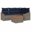 vidaXL Gartensofa-set 5 pcs Grau und Marineblau Poly-Rattan