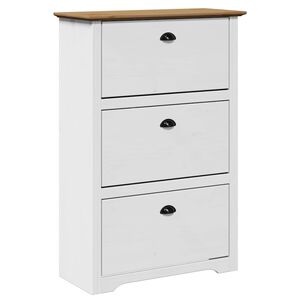 vidaXL Schuhregal BODO Weiß und Braun 80x35x118 cm