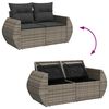 vidaXL 7-tlg. Garten-Sofagarnitur mit Kissen Grau Poly Rattan