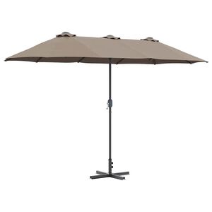 vidaXL Garten-Sonnenschirm Taupe 370 x 197 x 239 cm