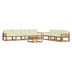 vidaXL Outdoor-Sofagarnitur mit Kissen 8 pcs Natur und Creme
