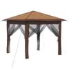 vidaXL Gazebo mit 4 Seitenw&auml;nden 2,6 x 2,6 m Beige und Braun