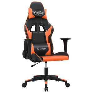 vidaXL Gaming-Stuhl mit Massagefunktion Schwarz und Orange Kunstleder