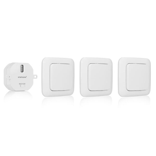 Smartwares Lichtschalter-Set f&uuml;r Schlafzimmer 8x8x1,7 cm Wei&szlig;