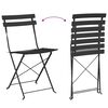 vidaXL Klapp Bistro Set 3 pcs Anthrazit Stahl