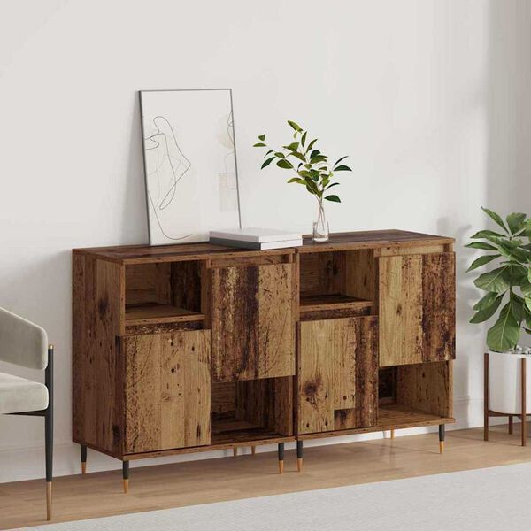vidaXL Sideboards 2 pcs Altholz 120 x 35 x 70 cm Holzwerkstoff