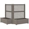 vidaXL Gro&szlig;er Pflanzer mit Rankgitter 2 pcs Grau 143 x 143 x 133,5 cm