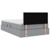 vidaXL Bett mit Stauraum und LED mit LED Hellgrau 120 x 190 cm Stoff