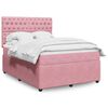 vidaXL Boxspringbett mit Matratze Rosa 140x190 cm Samt