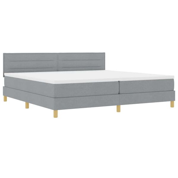 vidaXL Boxspringbett mit Matratze Hellgrau 200 x 200 cm Stoff