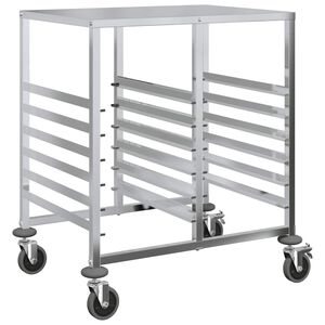 vidaXL Tablettwagen mit 12 GN-Beh&auml;ltern 75x55x87 cm Edelstahl