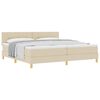 vidaXL Boxspringbett mit Kissen mit Kopfteil Creme 200 x 200 cm Stoff