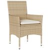 vidaXL 3-tlg. Garten-Essgruppe mit Kissen Beige Poly Rattan Akazie