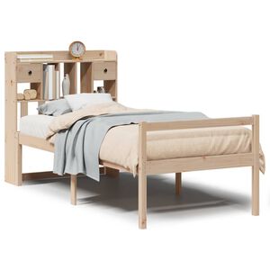 vidaXL Massivholzbett mit Regal ohne Matratze 90x190 cm Kiefer