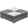 vidaXL 5-tlg. Garten-Lounge-Set mit Kissen Poly Rattan Grau