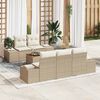 vidaXL Gartensofa-set mit Speicher 6 pcs Beige und Creme Poly-Rattan