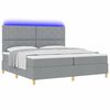 vidaXL LED Boxspringbett mit Matratze Hellgrau 200 x 200 cm Stoff