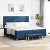 vidaXL Boxspringbett mit Matratze mit Kopfteil Blau 200 x 200 cm Stoff