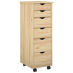 vidaXL Rollschrank 34 x 39 x 93,5 cm Massivholz Kiefer Braun
