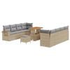 vidaXL Gartensofa-set 11 stk. Beige Poly Rattan