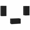 vidaXL TV-Schrankset 3 pcs Schwarz Eichen-Optik Holzwerkstoff